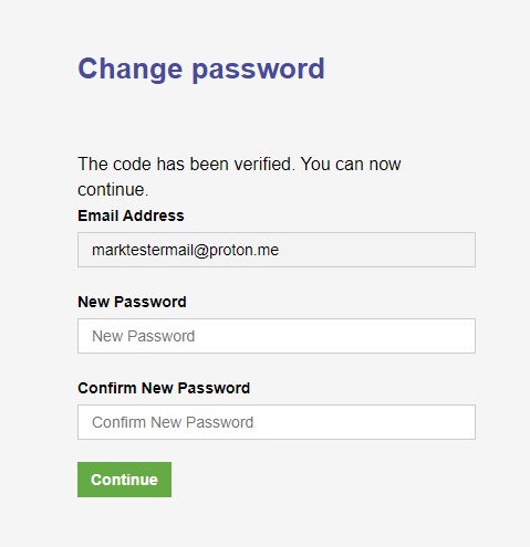 Set new password